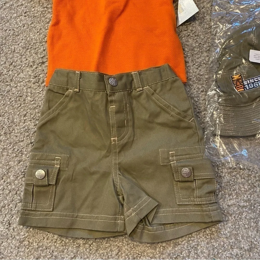 Vintage Tigger Matching Outfit NEW 6-9 Mos 90s Polo Onesie Hat Shorts Orange